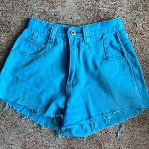 Teal vintage cut-off shorts